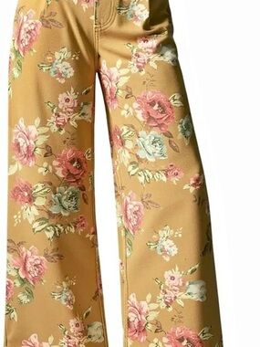 Imily Bella Women's Floral Lightweight Wide Leg Jeans - NWT